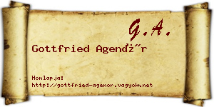 Gottfried Agenór névjegykártya